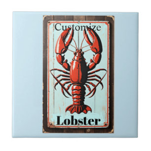 Vintage-Hummergeichen Thunder_Cove Fliese