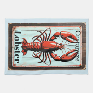 Vintage-Hummergeichen Thunder_Cove Geschirrtuch