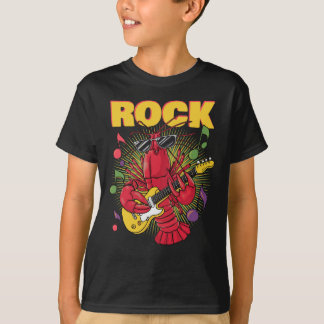 Vintage-Hummerkrebs-Rocker mit Gitarre T-Shirt