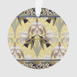 Vintage Hummingbird-Orchidee Art Nouveau-Muster Ornament