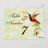 Vintage Hummingbird Tischnummer Card (Rückseite)