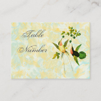 Vintage Hummingbird Tischnummer Cards Platzkarte