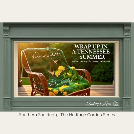 Vintage Hummingbird & Wildflower Cozy Throw Fleecedecke