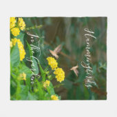 Vintage Hummingbird & Wildflower Cozy Throw Fleecedecke (Vorderseite (Horizontal))