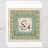 Vintage Hummingbirds Chinoiserie Asiatisches Blume (Vorne/Hinten)