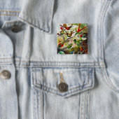 Vintage Hummingbirds von Ernst Haeckel Button (Beispiel)