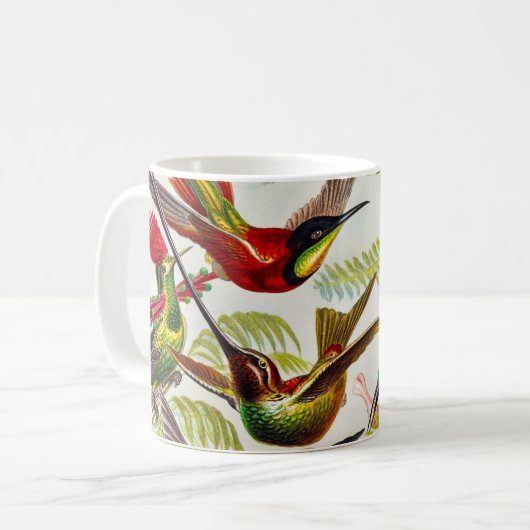 Vintage Hummingbirds von Ernst Haeckel Kaffeetasse (Vorderseite Links)
