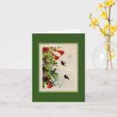 Vintage Hummingvögel Karte (Gelbe Blume)