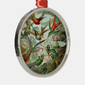 Vintage Hummingvögel Silbernes Ornament (Rechts)