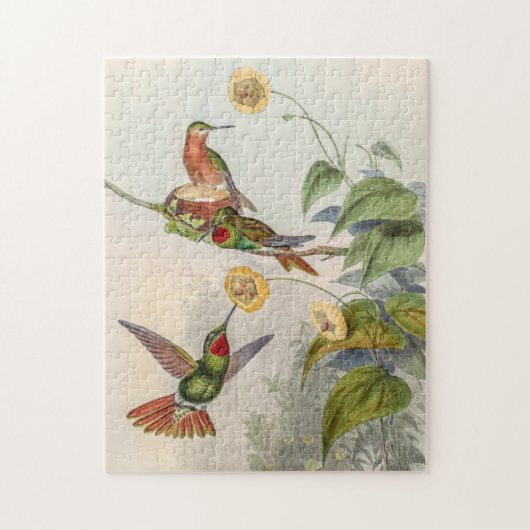 Vintage Hummingvögel von John Gould Puzzle (Vertikal)