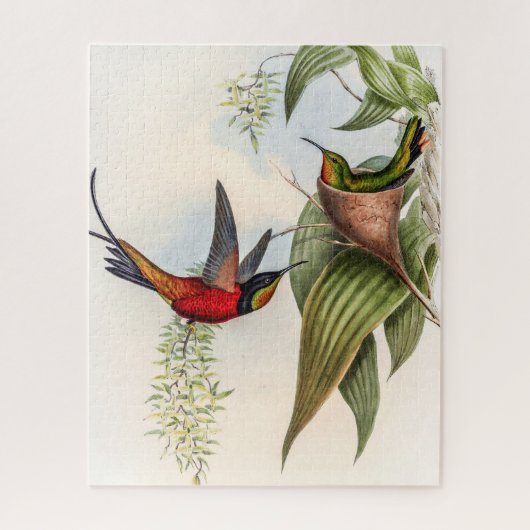 Vintage Hummingvögel von John Gould Puzzle (Vertikal)