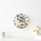 Vintage Hummingvögel von John Gould Runde Wanduhr (Zuhause)