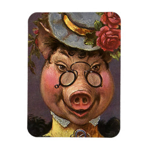 Vintage Humor, alberne und lustige viktorianische Magnet