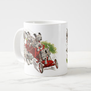 Vintage Humor Süße Dalmatiner Welpen Feuerwehrauto Jumbo-Tasse