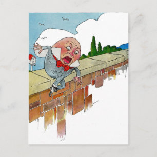 Vintage Humpty Dumpty Kinderzimmer Rhyme Illustrat Postkarte