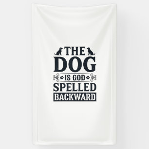 Vintage-Hund-ist-Gott-rückwärts-geschriebenes-Shir Banner