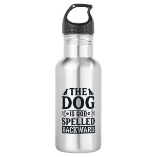 Vintage-Hund-ist-Gott-rückwärts-geschriebenes-Shir Edelstahlflasche