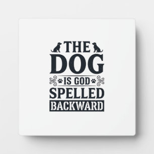 Vintage-Hund-ist-Gott-rückwärts-geschriebenes-Shir Fotoplatte