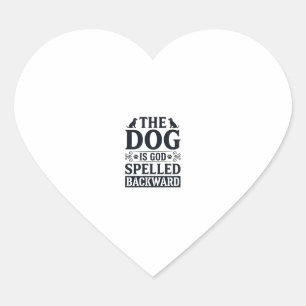 Vintage-Hund-ist-Gott-rückwärts-geschriebenes-Shir Herz-Aufkleber