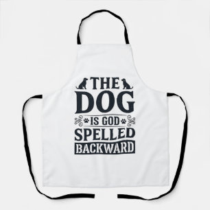 Vintage-Hund-ist-Gott-rückwärts-geschriebenes-Shir Schürze