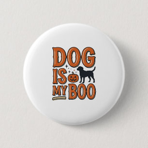 Vintage-Hund ist mein Boo-Halloween-Shirt-Design_1 Button