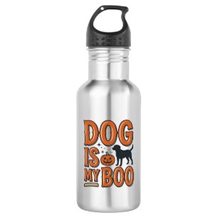Vintage Hund ist mein Boo Halloween-Shirt-Design_1 Edelstahlflasche