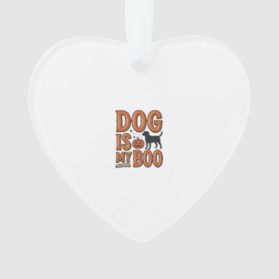 Vintage-Hund ist mein Boo-Halloween-Shirt-Design_1 Ornament