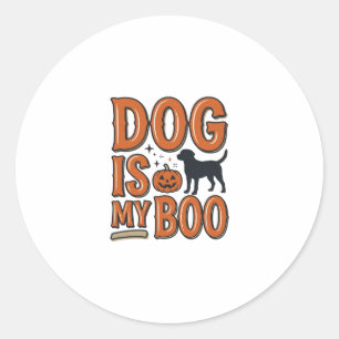 Vintage-Hund ist mein Boo-Halloween-Shirt-Design_1 Runder Aufkleber