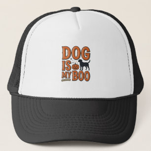 Vintage-Hund ist mein Boo-Halloween-Shirt-Design_1 Truckerkappe