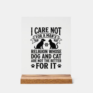 Vintage-Hund-Katze-Religion-Zitat-Pet-Liebhaber-De Acrylschild