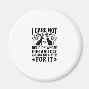 Vintage-Hund-Katze-Religion-Zitat-Pet-Liebhaber-De Magnet