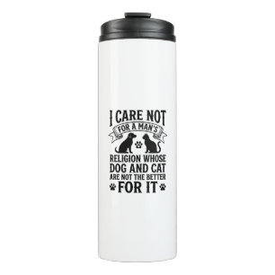 Vintage-Hund-Katze-Religion-Zitat-Pet-Liebhaber-De Thermosbecher