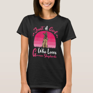Vintage Hund Nur Ein Mädchen Das Deutsche Schäfe T-Shirt