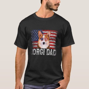 Vintage Hund Papa Retro Corgi Vater Vatertag T-Shirt