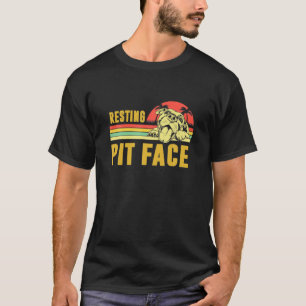 Vintage-Hund Pitbull ruht Pit-Gesicht Lustiger Pit T-Shirt