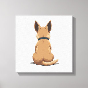 Vintage-Hund Rückansicht-Illustration mit großen O Leinwanddruck