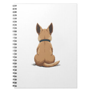 Vintage-Hund Rückansicht Illustration mit großen O Notizblock