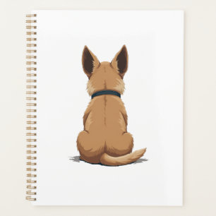Vintage-Hund Rückansicht-Illustration mit großen O Planer
