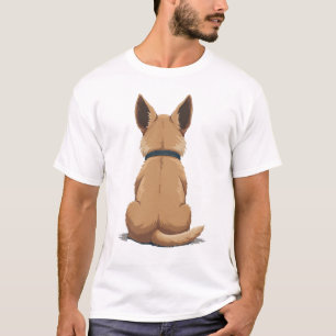 Vintage-Hund Rückansicht Illustration mit großen O T-Shirt