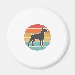 Vintage-Hund-Sonnenuntergang-Silhouette-Vektordesi Magnet