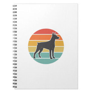 Vintage-Hund-Sonnenuntergang-Silhouette-Vektordesi Notizblock