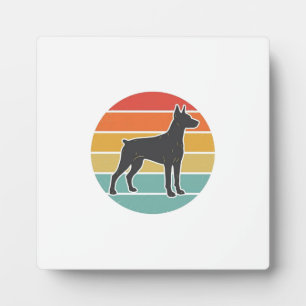 Vintage-Hund-Sonnenuntergangs-Silhouette Vektor-De Fotoplatte
