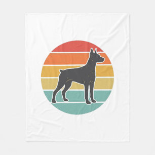Vintage-Hund-Sonnenuntergangs-Silhouette-Vektordes Fleecedecke
