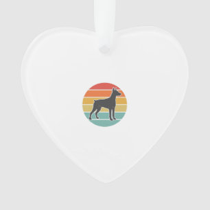Vintage-Hund-Sonnenuntergangs-Silhouette-Vektordes Ornament