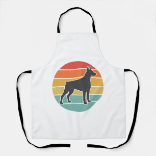 Vintage-Hund-Sonnenuntergangs-Silhouette-Vektordes Schürze