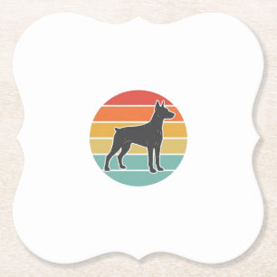 Vintage-Hund-Sonnenuntergangs-Silhouette-Vektordes Untersetzer
