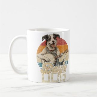Vintage-Hund spielt Bluegrass-Banjo-Musik Welpenli Kaffeetasse