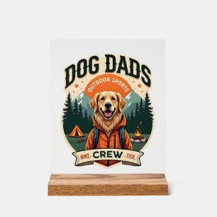 Vintage Hund Väter Outdoor-Sport-Crew Golden Retri Acrylschild