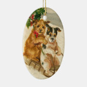 Vintage Hunde auf einer Keramikornament (Rechts)
