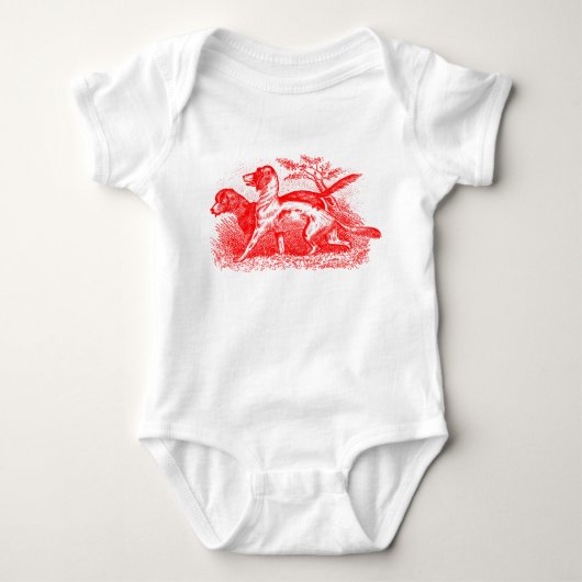 Vintage Hunde Baby Strampler (Vorderseite)